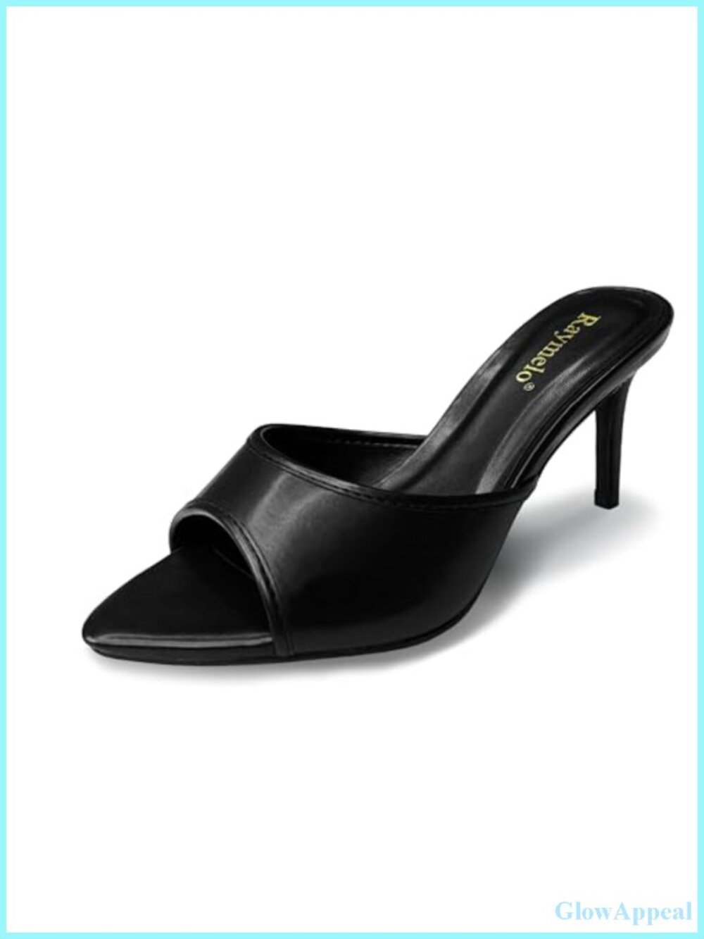 Faux Leather High Heel Mule Sandals for Women Party Wedding